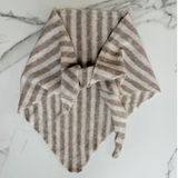 Mynte Triangle Scarf Striped - Taupe flat 1
