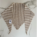 Mynte Triangle Scarf Striped - Taupe flat 2