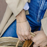 Nordic Muse Gold 2mm Rope Twist Bracelet, Waterproof