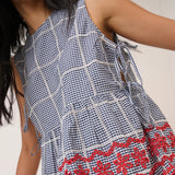 Nobody's Child Valerie Black Gingham Embroidered Top