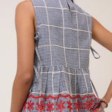 Nobody's Child Valerie Black Gingham Embroidered Top