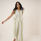 Nobody's Child Verity Green And Blue Striped Swing Top