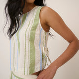 Nobody's Child Verity Green And Blue Striped Swing Top