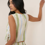 Nobody's Child Verity Green And Blue Striped Swing Top