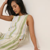 Nobody's Child Verity Green And Blue Striped Swing Top