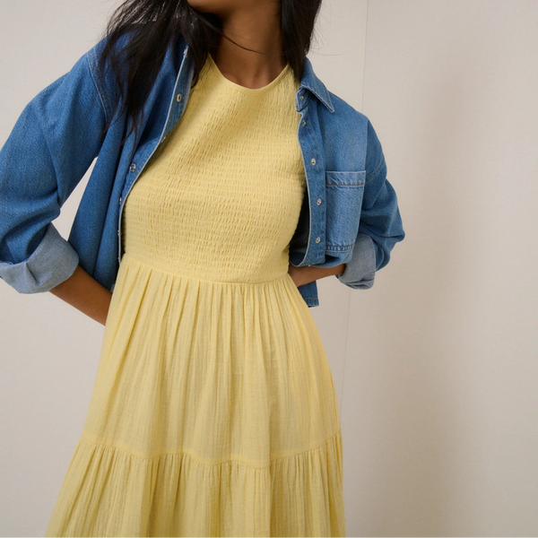 Nobody's Child Butter Yellow Sleeveless Charlie Midi Dress