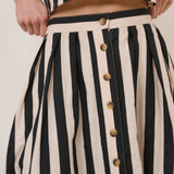 Nobody's Child Black Striped Midi Skirt