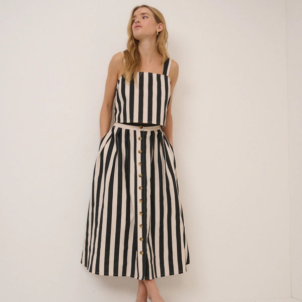 Nobody's Child Black Striped Swing Top