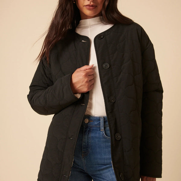 Nobodys Child - Black Reversible Borg Qulited Jacket