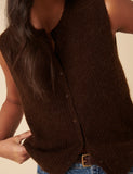 Nobodys Child Brown Button Down Mohair Vest