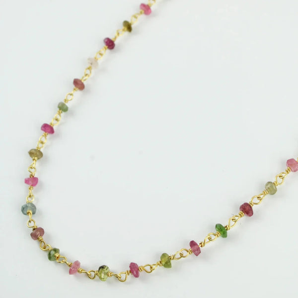 My Doris Multi Tourmaline Stone Chain Necklace