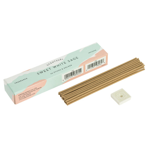 Scentsual Sweet White Sage Incense Stick & Holder