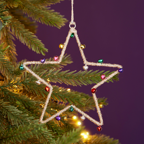 Namaste Fair Trade Singing Bell Star Decoration