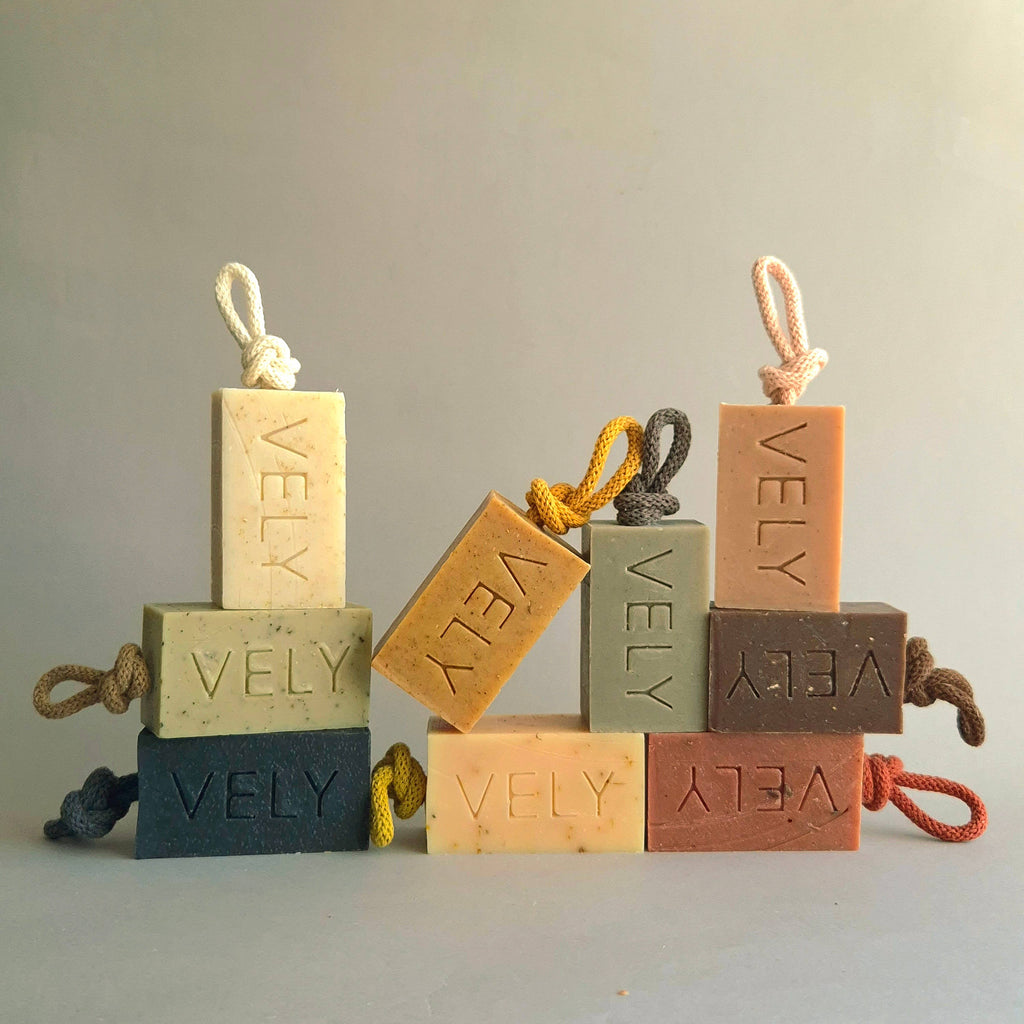 Natural Handmade Soap On A Rope With Pink Clay  "Amélie" 2