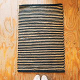Navy Blue & Natural Jute Rug 60 x 90 cm Full