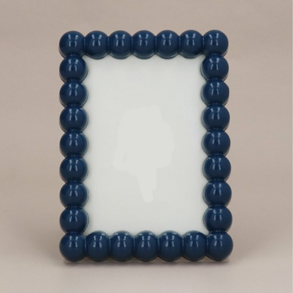 Navy Gloss Wood Bobble Picture Frame 4"x 6"