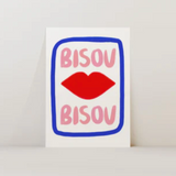 Nephthys Illustrated Bisou Bisou Red Lips Framed Print