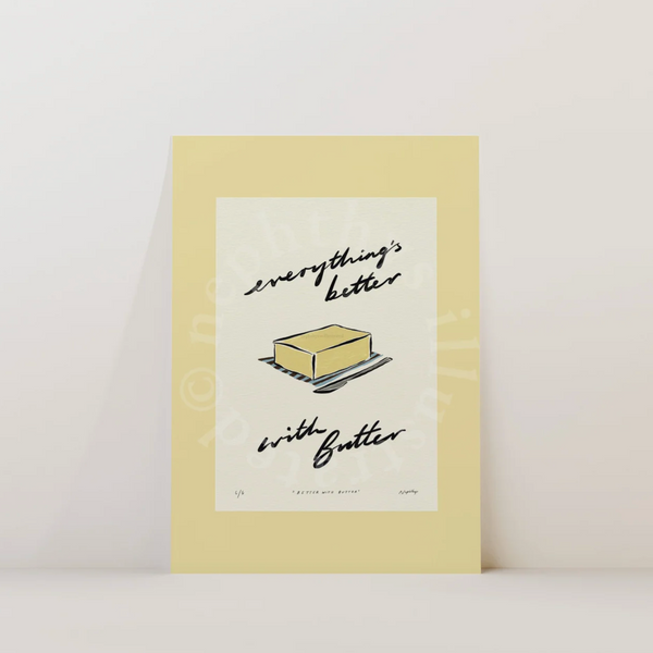 Nephthys Illustrated Everything’s Better with Butter Framed Print