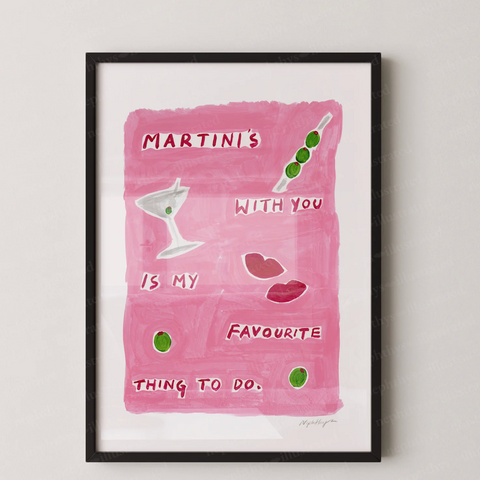 Nephthys Illustrated 'Martini's with you is my favourite thing to do' Print