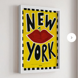 Nephthys Illustrated New York Framed Print White Frame