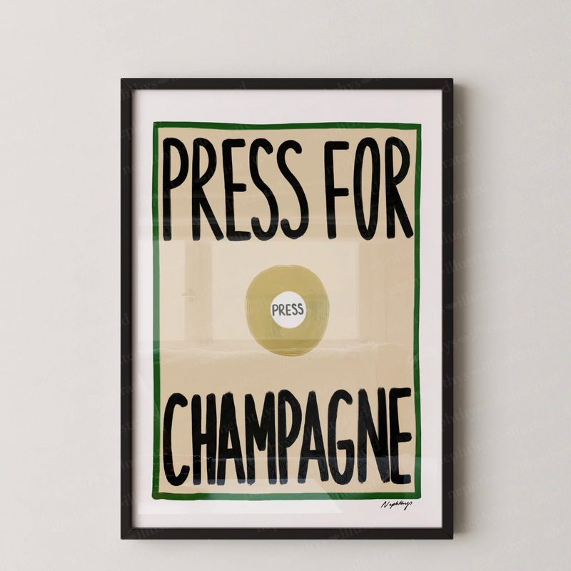 Nephthys Illustrated 'Press for Champagne' Print
