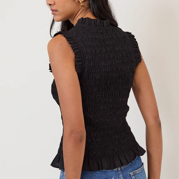 Nobody's Child Aven Black Shirred Top