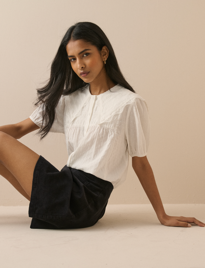 Nobody's Child Black Cord Patch Pocket Mini Skirt Side