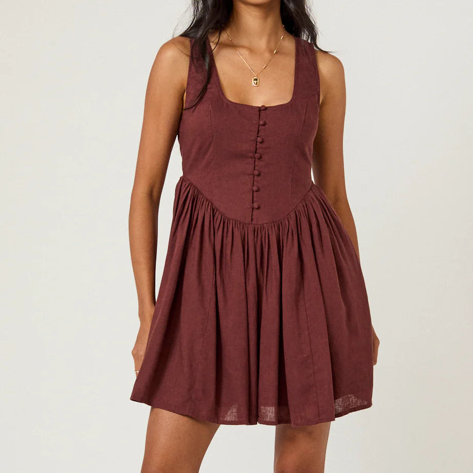 Nobody's Child Brown Cora Mini Dress