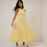 Nobody's Child Butter Yellow Sleeveless Charlie Midi Dress Full