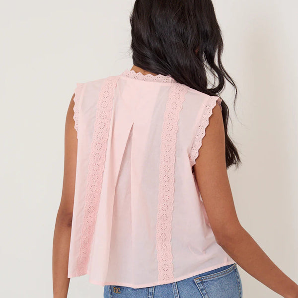 Nobody's Child Eze Light Pink Sleeveless Blouse Back