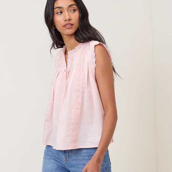 Nobody's Child Eze Light Pink Sleeveless Blouse