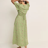 Nobody's Child Green Floral Atlas Midi Dress