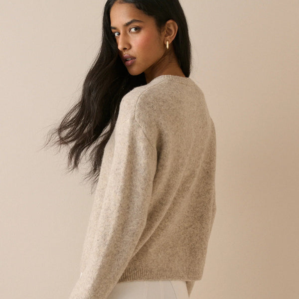 Nobody's Child Henley Long Sleeve Jumper Beige