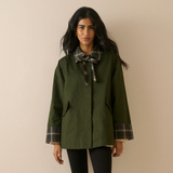 Nobody's Child Khaki Tartan Trim Country Jacket