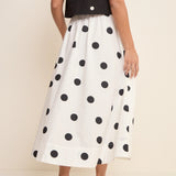Nobody's Child Kitty Ivory Polka Dot Midi Skirt