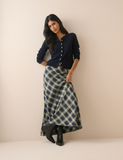Nobody's Child Navy Check Otto Maxi Skirt Main