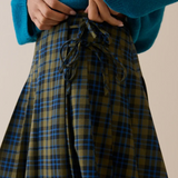 Nobody's Child Pleated Midi Kilt - Blue and green