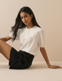 Nobody's Child Russell Black Cord Patch Pocket Mini Skirt Sitting