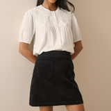 Nobody's Child Russell Black Cord Patch Pocket Mini Skirt