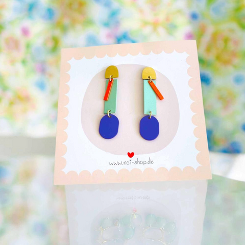 Noi Earrings PopArt - viola/mint