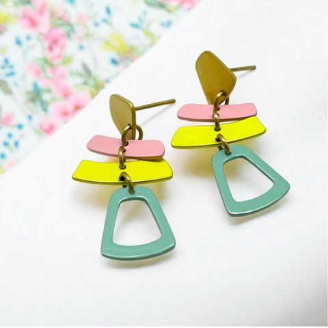 Noi PopArt earrings - orange and blue 