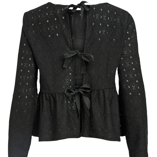 Object Laila Tie Back Top - Black