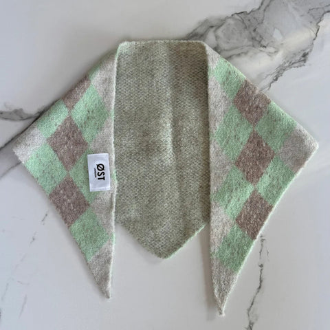 OST Argyle Triangle Scarf -Mint