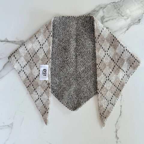 OST Argyle Triangle Scarf Taupe