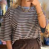OST Else Striped T-Shirt -Brown/Blue
