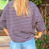 OST Else Striped T-Shirt -Brown/Denim