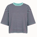 OST Else Striped T-Shirt -Burgundy/Mint