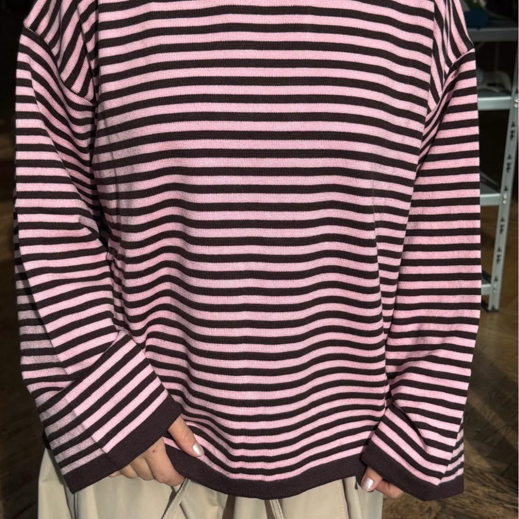 OST Emilie Striped Jumper Brown/Pink