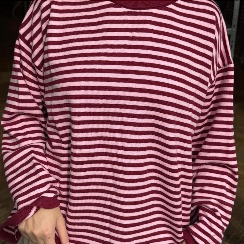 OST Emilie Striped Jumper Red/Pink