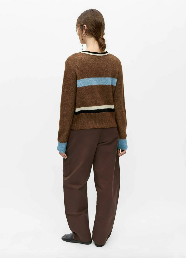 Object Aggie Knit Pullover - Blue and Brown Back